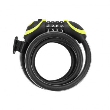 ANTIVOL VELO SPIRAL A COMBINAISON MICHELIN DIAM 12mm LONG 1.50M NOIR/JAUNE